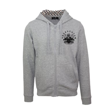 Aquascutum Mens Relaxed Fit Full Zip Hoodie (Grey)