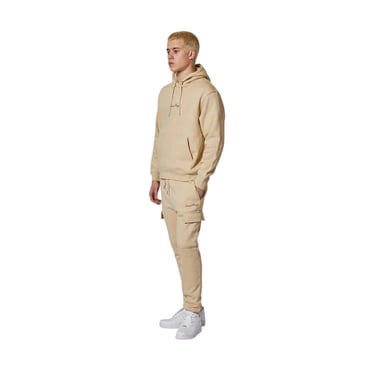 Criminal Damage Mens Logo Relaxed Fit Hoodie (Stone)