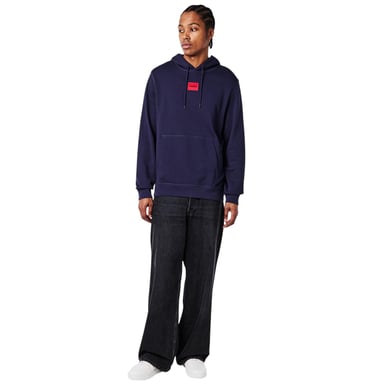Hugo Mens Cotton Blend Pullover Hoodie (Navy)