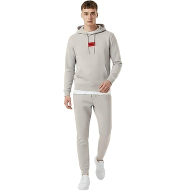 Hugo Mens Cotton Blend Pullover Hoodie (Pastel Grey)