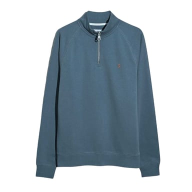 Farah Mens Quarter Zip Sweatshirt (Chalk Blue)