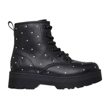 Skechers Girls Rhinestone Platform Ankle Boots (Black)