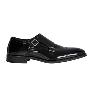 Dune London Herr Lo Steff Läder Dubbel Monk Strap Skor (Svart)