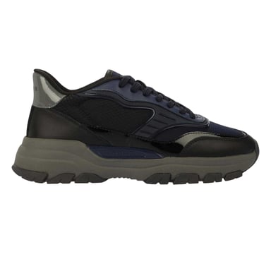 Lavair Mens Pacific 2.0 Leather Chunky Flat Trainers (Navy)