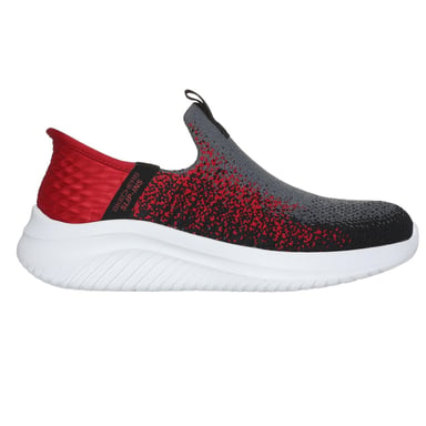 Skechers Ultra Flex 3.0 Slip-In-sneakers för barn (Kol/rött)