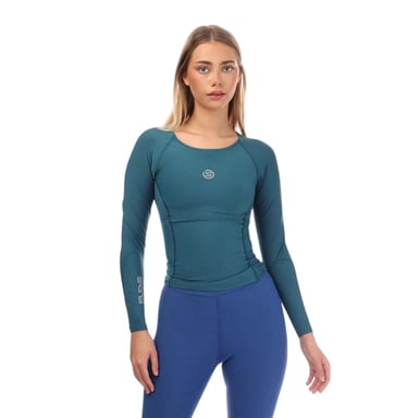 Skins Womens/Ladies Series-3 Logo Long-Sleeved Top (Teal)