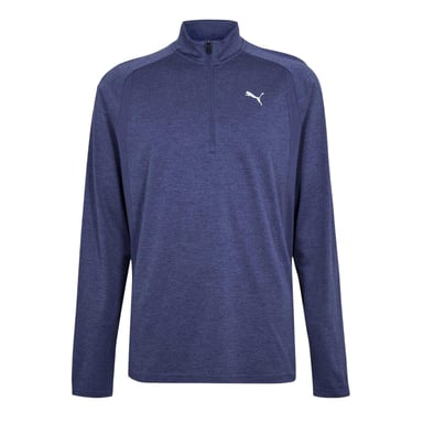 Puma Långärmad herrtröja med dragkedja i midjan (Blått ljung)