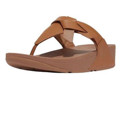 Fit Flop Womens/Ladies Leather Toe Post Knotted Sandals (Beige)