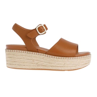 FitFlop Womens/Ladies Eloise Espadrille Leather Wedge Sandals (Tan)