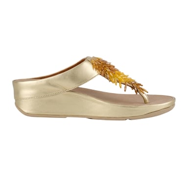 FitFlop Womens/Ladies Platino Rumba Ombre Leather Toe Post Sandals (Beige)