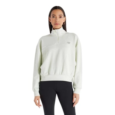 New Balance Womens/Ladies Knitted Quarter Zip Oversized Sweatshirt (Mint)