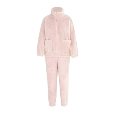 Miso Womens/Ladies Sherpa Fleece Loungewear Set (Pink)