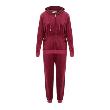 Miso Womens/Ladies Velour Tracksuit Set (Fuchsia)