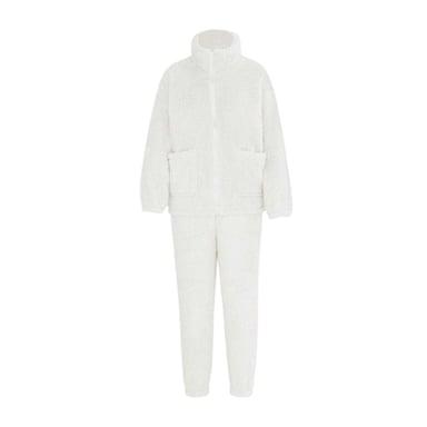 Miso Womens/Ladies Sherpa Fleece Loungewear Set (White)