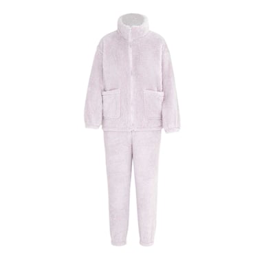 Miso Womens/Ladies Sherpa Fleece Loungewear Set (Purple)