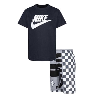 Nike Childrens/Kids Lifestyle T-Shirt & Shorts Set (Black)