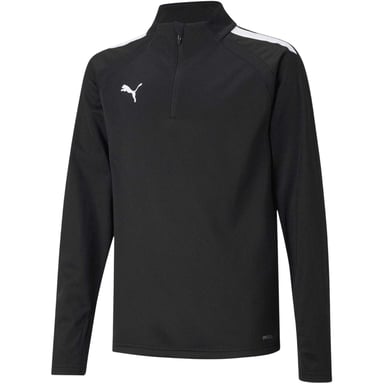 Puma Childrens/Kids TeamLIGA Quarter Zip Fleece Top (Black)