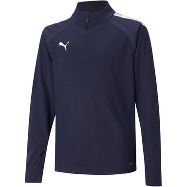 Puma Childrens/Kids TeamLIGA Quarter Zip Fleece Top (Navy)