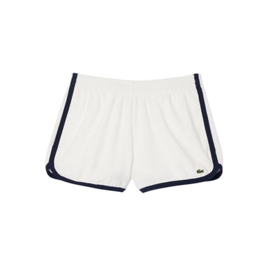 Lacoste Womens/Ladies Terrycloth Contrast Trim Shorts (Cream/Black)