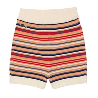 Lacoste Womens/Ladies Organic Cotton Striped Shorts (Multicoloured)