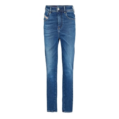 Diesel Womens/Ladies High Rise Straight Leg Jeans (Blue Denim)
