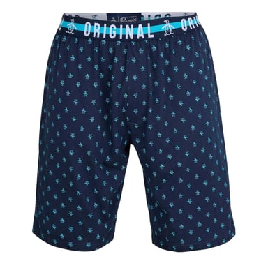 Original Penguin Mens All-Over Print Pyjama Shorts (Blue)
