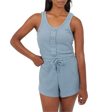 Brave Soul Womens/Ladies Ribbed Loungewear Set (Citadel Blue)