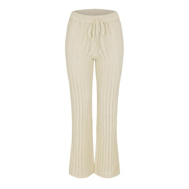 Noisy May Womens/Ladies Ribbed Flared Pyjama Bottoms (Birch)
