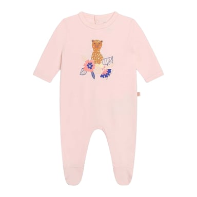 Carrement Beau Baby Girls Printed Crew Neck Long-Sleeved Sleepsuit (Apricot)