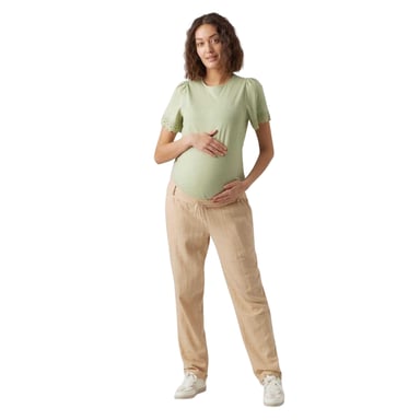 Mamalicious Womens/Ladies Straight Maternity Trousers (Irish Cream)