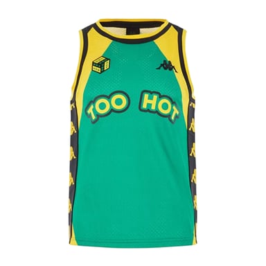 Kappa Mens Ribbed Mesh Crew Neck Sleeveless Vest Top (Bright Yellow/Black)