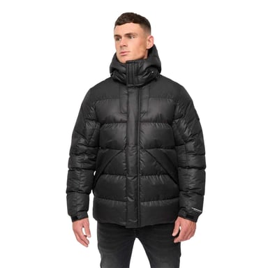 Crosshatch Mens Polyester Quilted Jacket (Black)