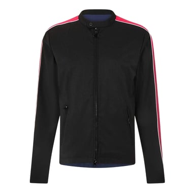 Diesel Mens Contrast Panel Long-Sleeved Biker Jacket (Black/Red)
