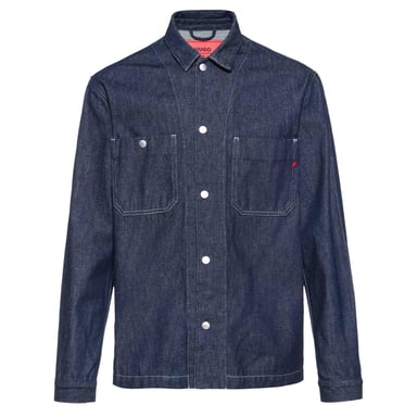 Hugo Boss Mens X Replay Denim Oversized Overshirt (Dark Wash)