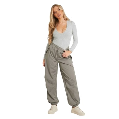 Missy Empire Womens/Ladies Low Plunge Long-Sleeved Bodysuit (Grey)