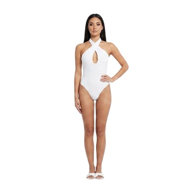 Missy Empire Womens/Ladies Cut Out Plunge Bodycon Bodysuit (Ivory)