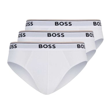 Boss Mens Premium Cotton Briefs (Pack of 3) (White)