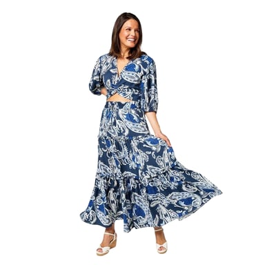 Biba Womens/Ladies Paisley Holiday Co-ord Set (Blue/White)