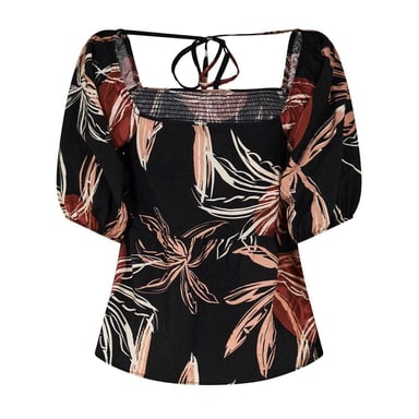 Biba Womens/Ladies Floral Square Neck Top (Sunset)