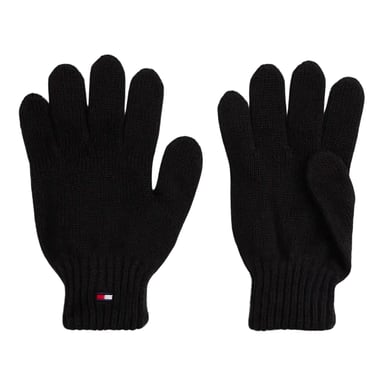 Tommy Hilfiger Childrens/Kids Knitted Flag Logo Gloves (Black)