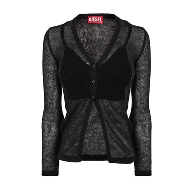 Diesel Womens/Ladies Arina V Neck Long-Sleeved Cardigan (Black)
