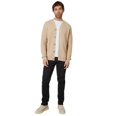Threadbare Mens Textured Knit Buttoned Cardigan (Dijon)