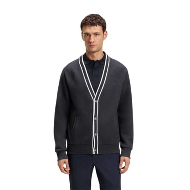 Boss Mens Contrast Detail Relaxed Fit Cardigan (Dark Blue)