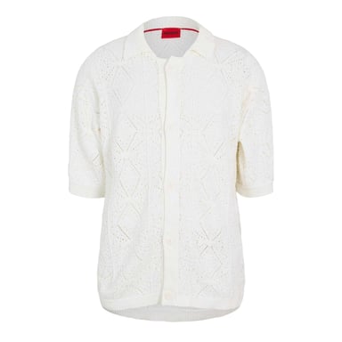 Hugo Mens Diamond Knit Cardigan (White)