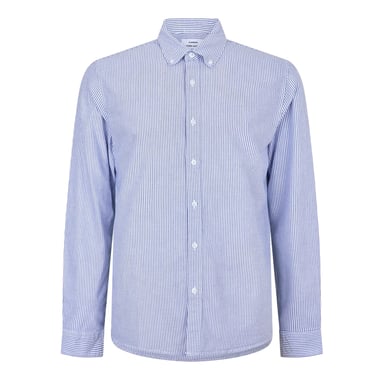 Peter Werth Mens Pinstripe Regular Long-Sleeved Shirt (Navy/White)