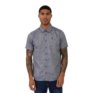 Luke 1977 Mens Linen Tailored Shirt (Navy)