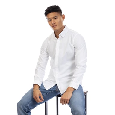 Peter Werth Mens Regular Long-Sleeved Shirt (White)