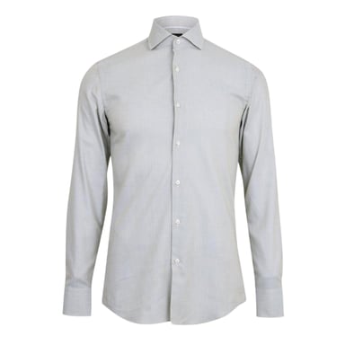 Boss Mens Spread Collar Long-Sleeved Shirt (Light Grey)