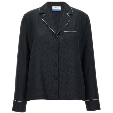 Off White Womens/Ladies Logo Lapel Collar Shirt (Black)