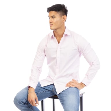 Peter Werth Mens Regular Long-Sleeved Shirt (Pink)